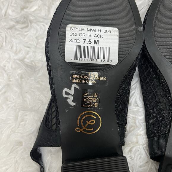 Chinese Laundry Pointed Toe Shoes sling back mesh black size 7.5M style#WLH-005 - Picture 2 of 7